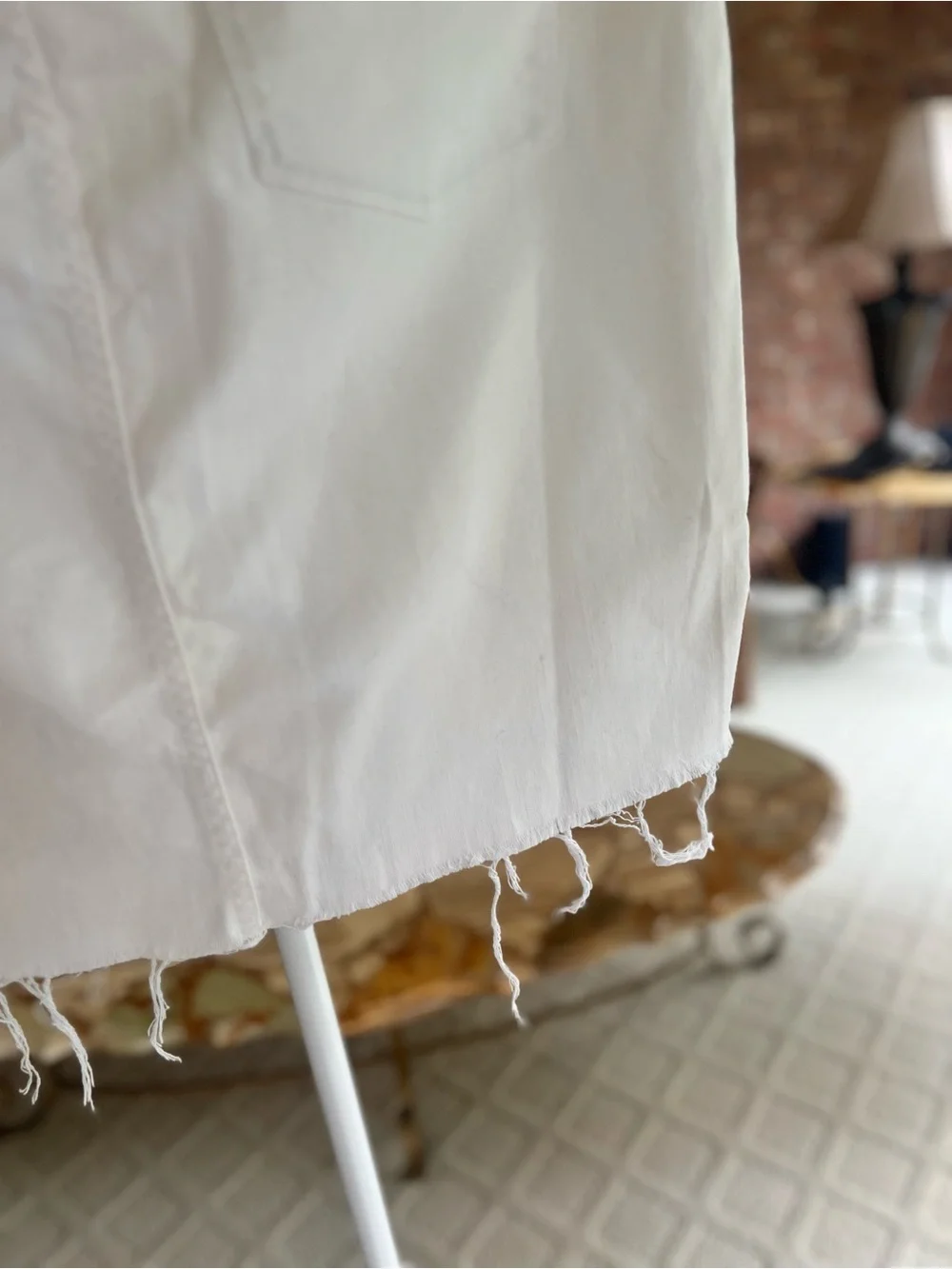J. Crew White Raw Frayed Hem Denim Mini Skirt 30 Classic